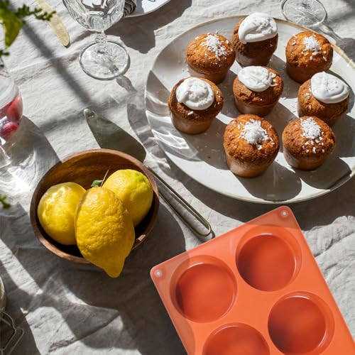 Joyeee Silicone Muffin Pans for Baking, 2 Pcs Large Muffin Pan Silicone Cups Bakeware for Baking Silicone Cupcake, 6 Cup Regular Size Silicone Molds Nonstick, Non-Stick, Just PoP Out! - size: Regular size muffin molds - 2 pack