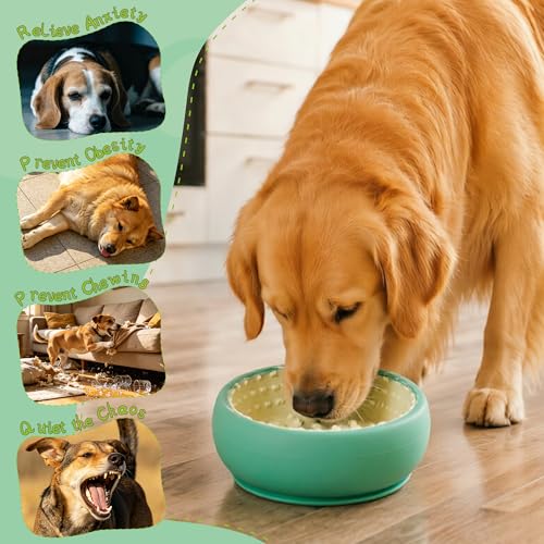 Dog Lick Bowl,Zorazio Anxiety Relief Dog Freeze Bowl,Non-Slip Slow Feeder Lick Bowl with Strong Suction Enrichment Puzzle Feeder for Distraction,BPA-Free Silicone,Dishwasher Safe - color: Dog Lick Bowl
