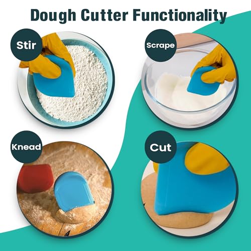 SULLINS Pan Scraper, Pack Of 3 | Pan Scraper Tool | Pot Scraper | Dish Scraper | Dish Scraper Tool | Unique Silicone Grip Design - No Slipping Unlike Other Scrapers