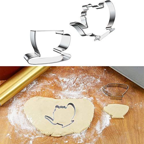 Tea Cookie Cutter Set 5 PCs Stainless Steel Small Size Teapot Teacup Kit