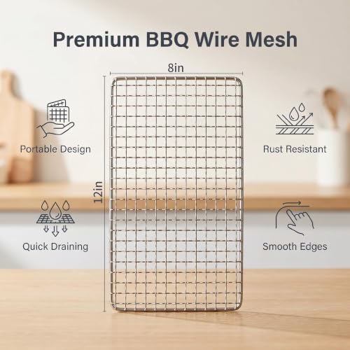 6 PCS 12 "x 8" Disposable Grill Rack Grids,BBQ Roasting Rack