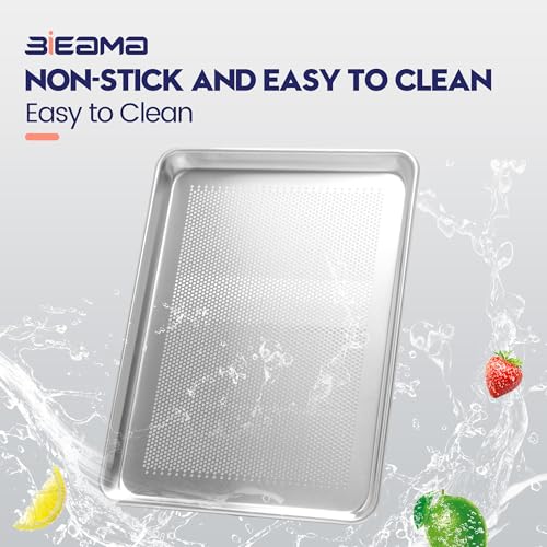 BIEAMA 6 Pack Perforated Half Size 18" x 13" Baking Sheet Pan - size: 6PACK Perforated Half Size 18"×13"
