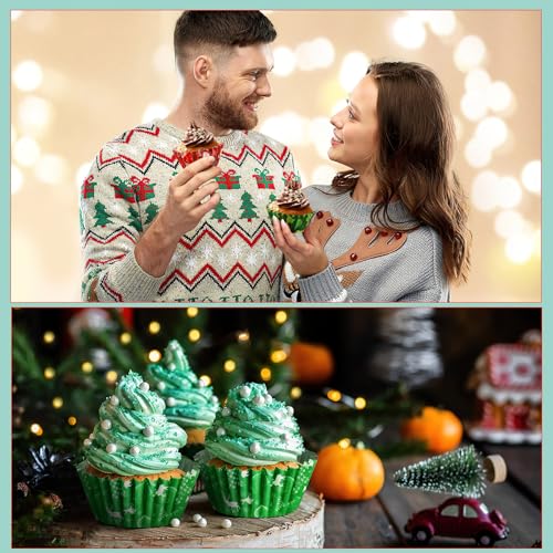 SANNIX 450pcs Christmas Cupcake Liners, Christmas Santa Claus Snowman Tree - style: Santa Style