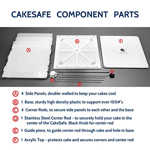 CAKESAFE Reusable Small/Tall Cake Transporter, Clear Plastic Cake Carrier (17" W x 22" H) - size: 17 x 22 in
