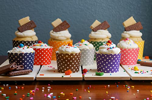 Paper Baking Cups (Polka Dots), Greaseproof Disposable Cupcake Liners (Red, Large Cups (50-Pack)) - color: Red