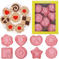 8 Pcs Jam-Filled Sandwich Cookie Cutter Set Star Cookie Stamps with Plunger - color: Star Cookie Cutter