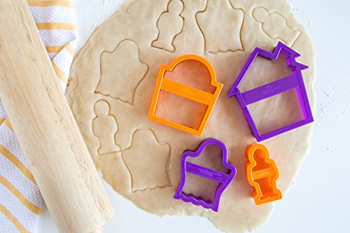 Fox Run 3668 Nesting Halloween Cookie Cutters, 1.5 x 4.5 x 7.5 inches, Multicolored - style: Haunted House Set
