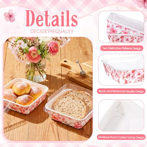 LemonRoad 100 Sets Mini Loaf Pans with Lids Bulk, 8oz Disposable Cake Pans