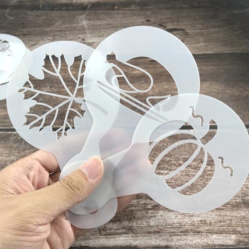 Flylin 25Pcs Plastic Coffee Stencils, Latte Art Mold Templates