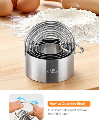 Biscuit Cutter Set with Handle, 5pcs Cookie Cutters - style: 5 Sizes - Flat