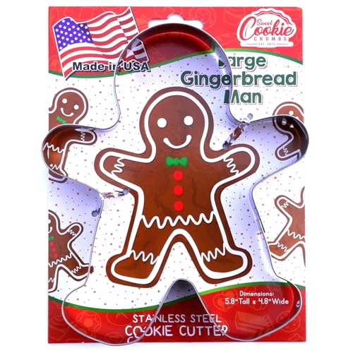 Gingerbread Man Cookie Cutter - Large, Premium Food-Grade Stainless Steel, Dishwasher Safe (Gingerbread Man (Large)) - color: Gingerbread Man Large, size: 1
