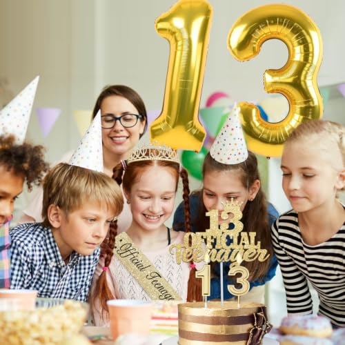 YeohJoy Gold 13th Birthday Decorations for Girls - style: 13th