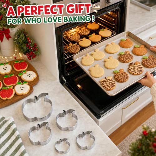 Apple Cookie Cutters for Teacher's Day Party, 5 Pack (Apple) - style: Apple