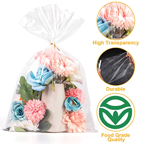 Clear Cellophane Bags,50 Packs 12x18 Inch Gift Wrap - size: 1 Count (Pack of 50)