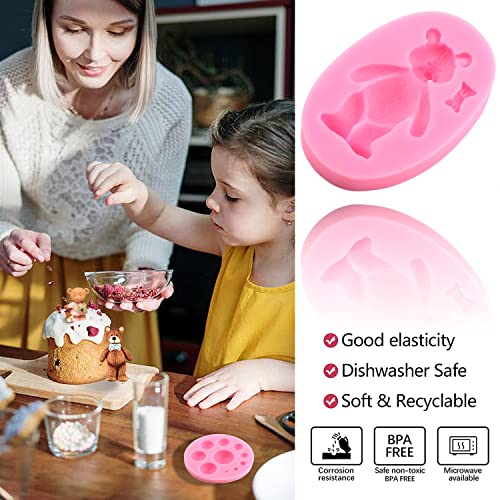 ZiXiang Pearl Fondant Mold Bear Silicone Fondant Molds Set Of 5 - color: Style A