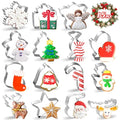 Christmas Cookie Cutters 15Pcs Winter Holiday Cookie Cutter Set Stainless Steel Metal Biscuit Cutters for Baking with Snowflake, Winter Glove, Snowman, Star for Christmas Party Biscuit Baking Molds - style: 15Pcs Christmas Cookie Cutters