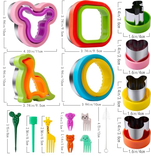 Nifogo Sandwich Cutter for Kids Lunch 22 Pcs (LARGE) - color: A-Pink Blue 22pcs
