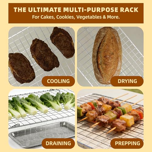 Cooling Rack 16"x10", 4-Tier Stackable & Collapsible Cooling Racks - color: Silver, size: 4-Tier