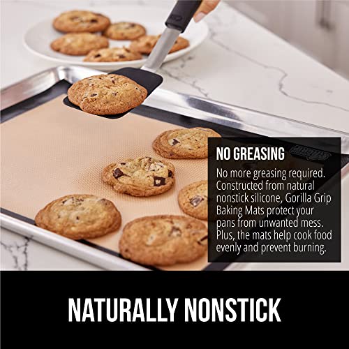 GORILLA GRIP Nonstick Silicone Baking Mats, 2PK, 2/3 Sheet, Black - color: Black, size: 20.5" x 14.62" (2/3 Sheet)