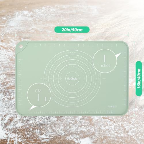 Silicone Pastry Non Stick Baking Mat 20"*16" Dough Rolling Edge Heightening - color: Green, size: 20"L x 16"W
