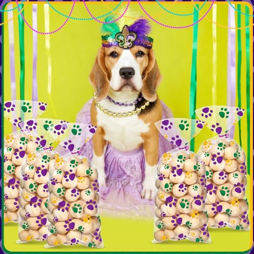 Blulu 100 Pcs Dog Treat Bags Puppy Party Favor, Carnival Colors - color: Carnival Colors