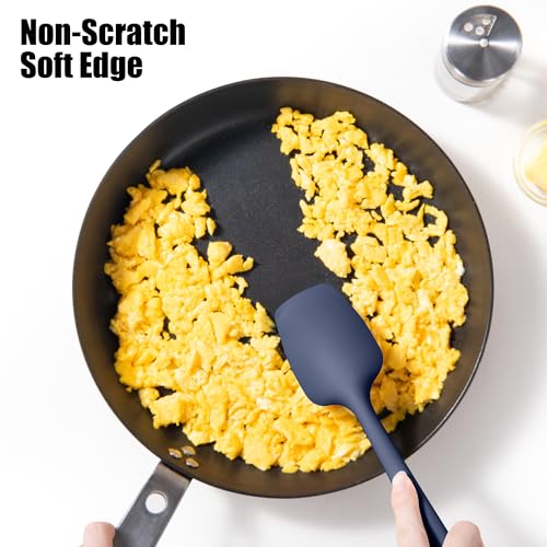 Doosu 600°F Heat Resistant Silicone Large Spoon, 11.4in, Navy Blue - color: Navy Blue, size: 11.4in (Spoon Spatula)
