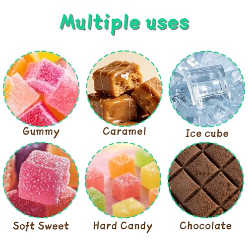 2Pack Square Silicone Candy Molds,126- Cavity Non-Stick Mini Gummy Mold for Caramel,Hard Candy,Ice Cube,Chocolate,Ganache - size: 126-Cavity 2Pack