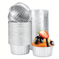 50pcs Mini Disposable Foil Ramekins with Lids 5oz, Silver - color: Silver