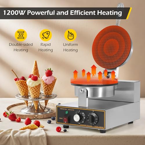 Dyna-Living Waffle Cone Maker Commercial Ice Cream Waffle Cone Machine