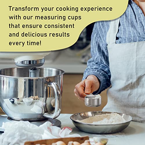 2PCS 1/3CUP(80ml, 2.7oz) Measuring Cup, 18/8 Stainless Steel Measure Scoop - size: 1/3cup|80ml|2.7oz