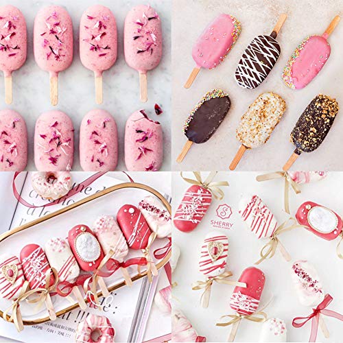 Ouddy Life Popsicle Molds Set of 2, Ice Pop Molds Silicone Cake Pop Mold - color: White