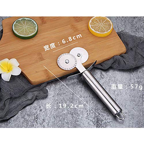 Pastry Ravioli Wheel Cutter, Stainless Steel Double Roller