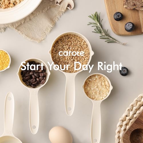 CAROTE 22-Piece Cooking Utensils Set with Wood Cool-Touch Handles, Cream - size: 22 PCS