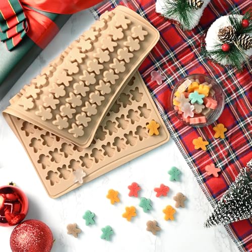 Mini Gingerbread Man Silicone Molds, 100 Cavity Christmas Gummy Molds - color: 100-Cavity Gingerbread Man Chocolate Molds