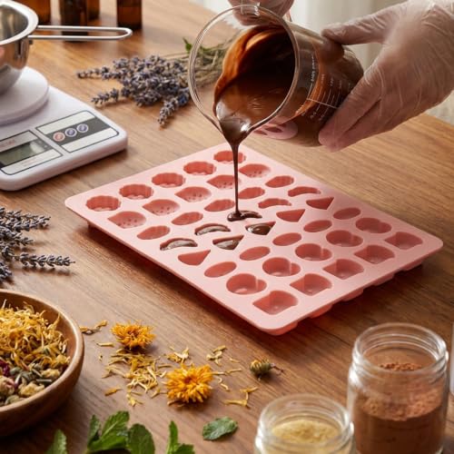 40-Cavity Mini Silicone Baking Desserts Shapes Mold fo Candy and Jello - color: Pink-XY066