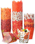 500 Counts Tulip Cupcake Liners Autumn Fall Muffin Cupcake Baking Liners - style: Leaf