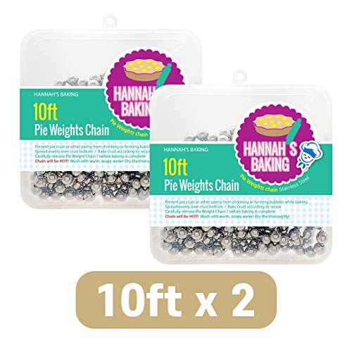 Durable Baking Supplies: 2 Pack Stainless Steel Chain Pie Weights, Reusable and Easy to Clean, Odorless, Safe Pie Weights for Pie Crusts, Oven Safe Baking Beads (10 feet) - size: 10 ft x 2