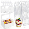 125 Pcs 5 oz Dessert Cups with Spoons, Boxes for Party, Clear - size: 5 oz