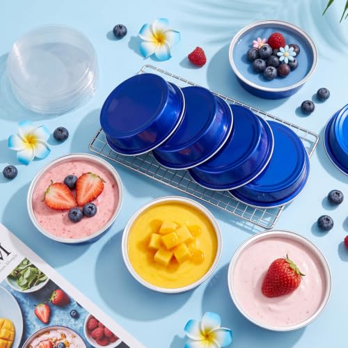 Yinder 120 Pcs Mini Cake Pans with Lids, Mini Pie Tins (Sapphire Blue) - color: Sapphire Blue