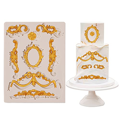 Classical Pattern Lace Fondant Mold, Baroque Scroll Silicone Molds
