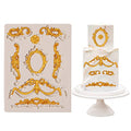 Classical Pattern Lace Fondant Mold, Baroque Scroll Silicone Molds