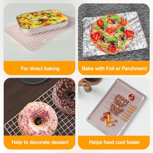 2 PCS Cooling Racks for Cooking and Baking, 10" x 16", Rose Gold - color: Rose Gold, size: 10‘’x16‘’-2PC
