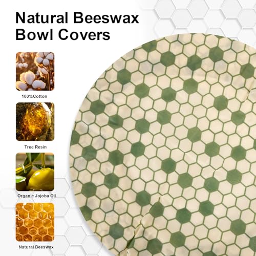 2Pcs 10inch Reusable Beeswax Elastic Bowl Covers for Bread Proofing - style: honeycomb