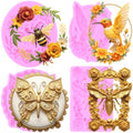 Insect Silicone Mold Butterfly Bee Beetle Fondant Molds Set Of 4 - color: Style L