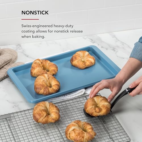 KitchenAid 10x15in Nonstick Aluminized Steel Baking Sheet, Blue Velvet - color: Blue Velvet, size: 10 x 15 Inch