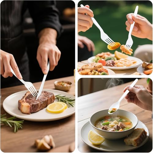 300-Count Compostable Spoons - Eco-friendly, Heavy Duty BPI Certified, Plastic-Free Disposable Spoons for BBQ, Camping, Events - Plant-Based No Plastic Spoon Set - size: 300 Spoons