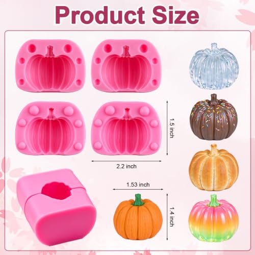 Pumpkin Cake Molds Silicone Mini Thanksgiving Halloween Chocolate Molds - color: Pink Mold