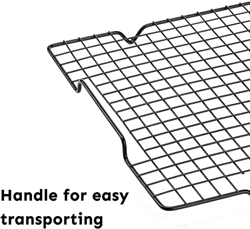 HULISEN Cooling Rack 2-Pack, 16 x 10 Inch Nonstick Baking Rack with Handles - color: Black, size: 2 Packs