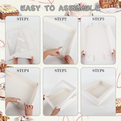10 Sets 19x14x4 Inch Rectangle Cake Boxes with Boards