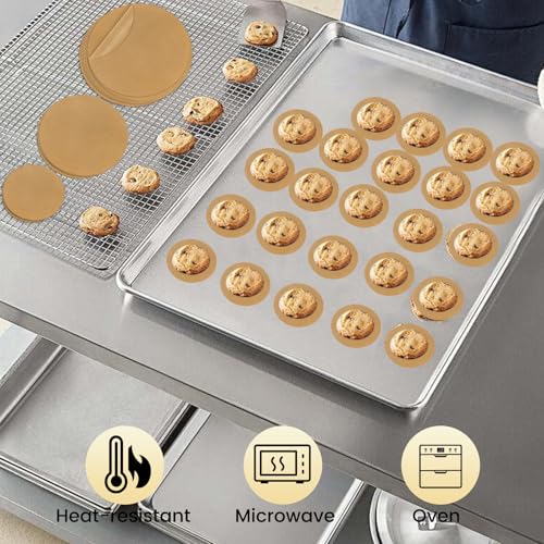 100pcs 8 inch Unbleached Parchment Paper Sheets Rounds, Heavy Duty Parchment Paper for baking, Precut Brown Non-Stick liners for Cake Pan, Steaming, Air Fryer, Non-Stick Liners for Cooking - size: 8inch-100pcs